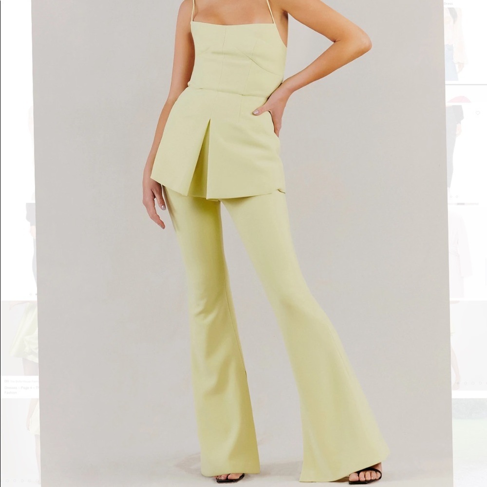 NWT MISHA Collection Aluisa Top and Leonie Pant / pantsuit set in yellow